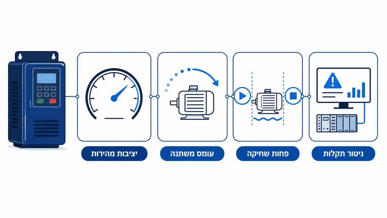איך ממיר תדר משפר תהליך ייצור (בקרה, יציבות, פחות שחיקה)