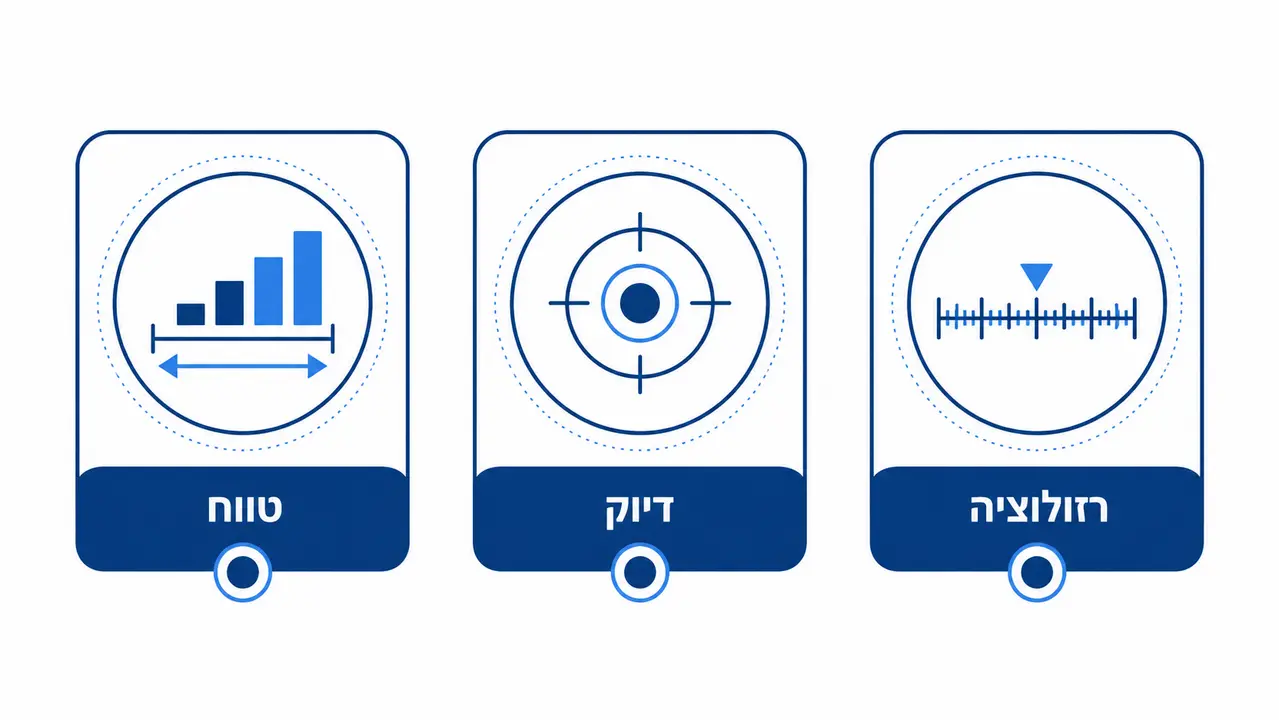 איך בוחרים לפי טווח, דיוק ורזולוציה?