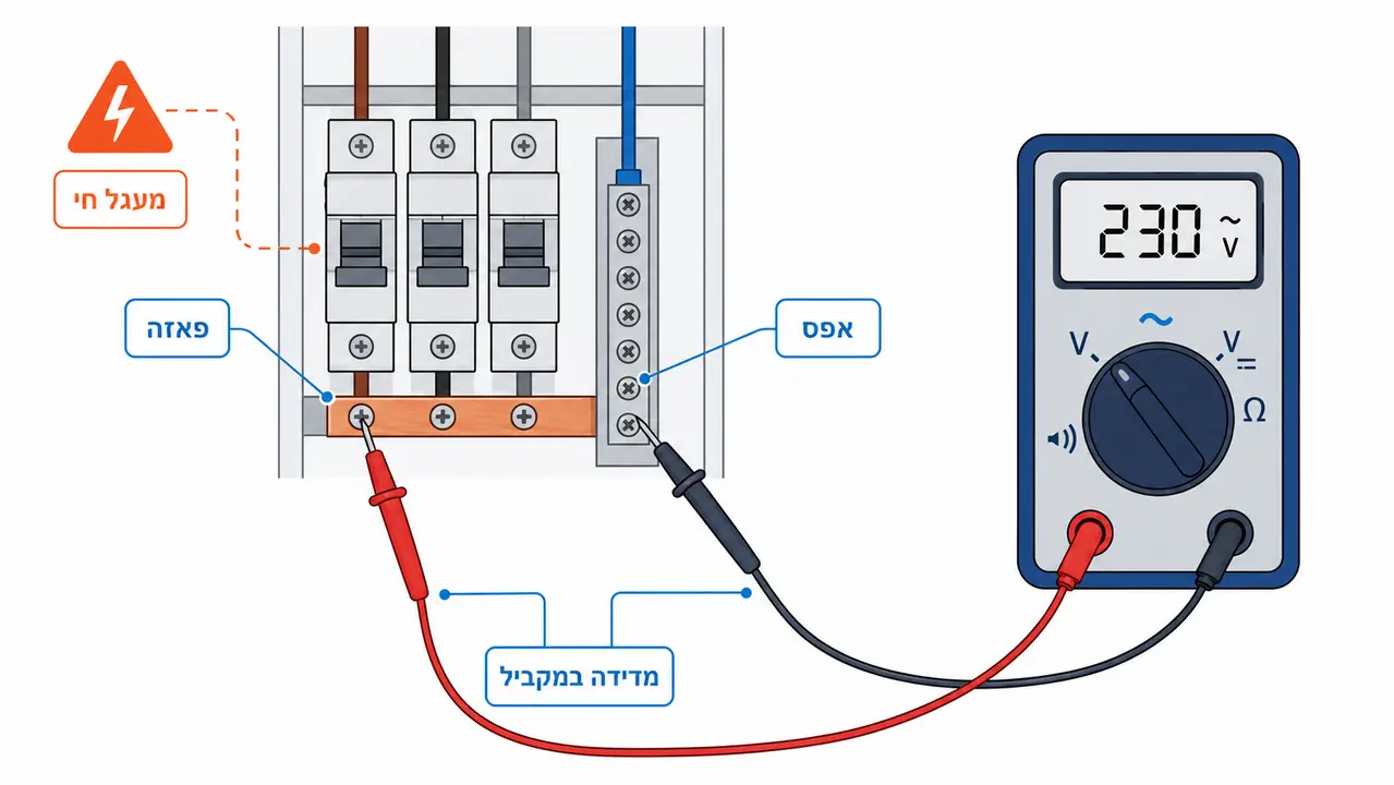 איך מודדים מתח AC כולל 230V בצורה בטוחה?