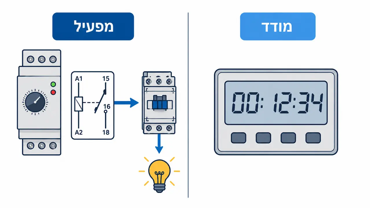 קוצב זמן מול שעון עצר חשמלי - ההבדל שקובע בהזמנה